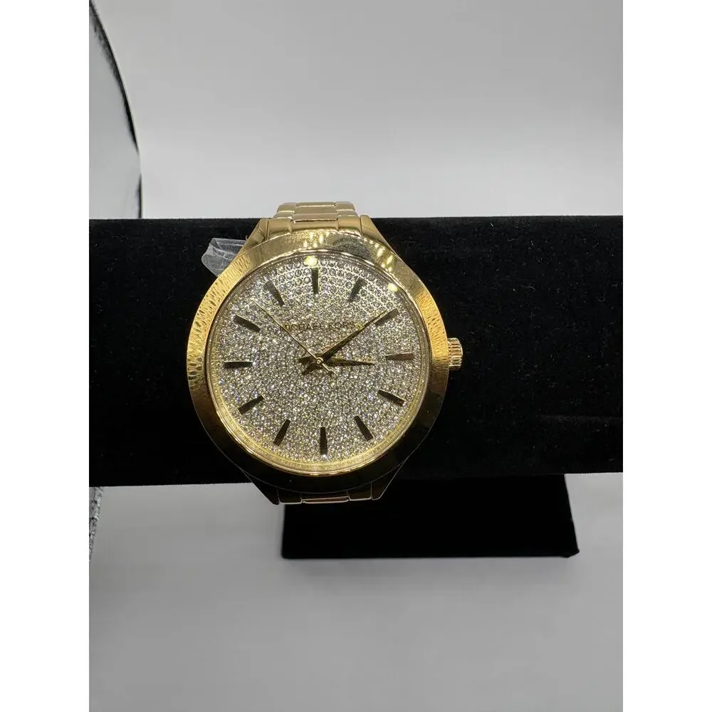 Michael Kors Gold Tone Pave Crystal Watch & Bracelet Set Women's Macy's